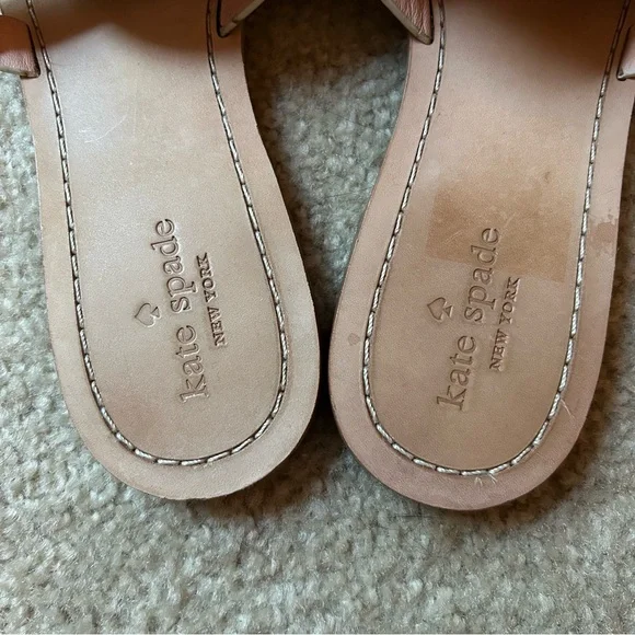 KATE SPADE NEW YORK Women's white Leather Tassled Coby Slides Size 10 - Picture 3 of 6